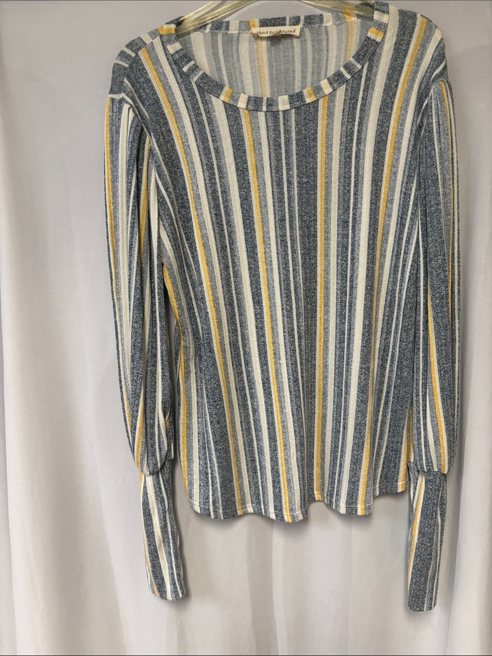 Above and Beyond Striped Knit Top in Blue, White & Yellow